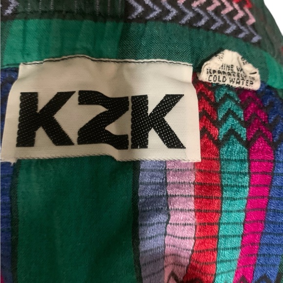 Vintage 90’s multi colored midi skirt with pockets size small - Picture 7 of 8